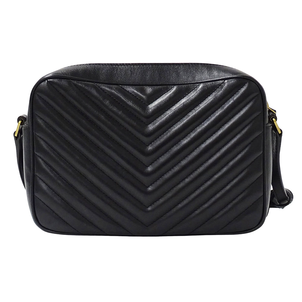 SAINT LAURENT サンローラン ルー カメラバッグ ショルダーバッグ ブラック レザー レディース 【中古】