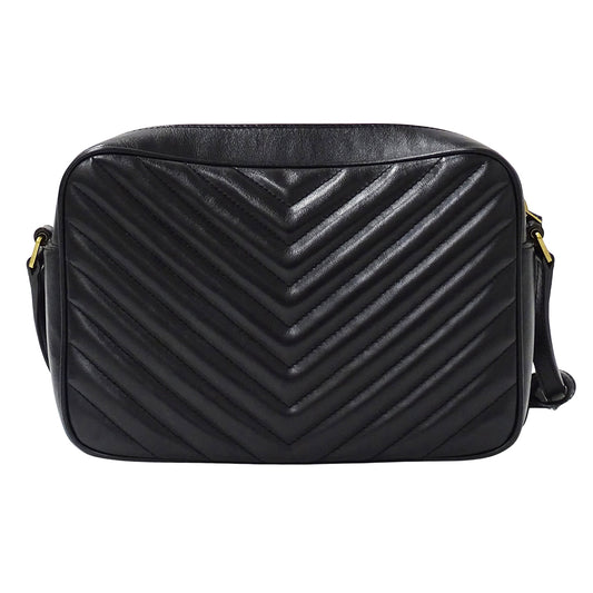 SAINT LAURENT サンローラン ルー カメラバッグ ショルダーバッグ ブラック レザー レディース 【中古】