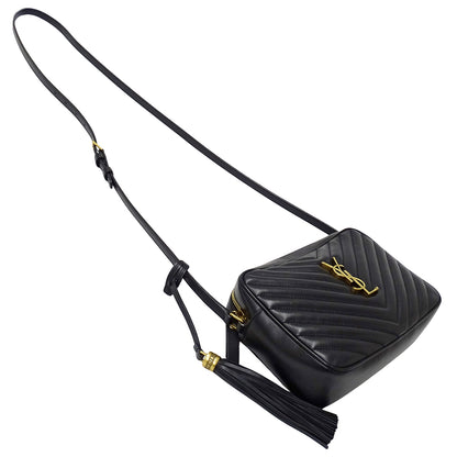SAINT LAURENT サンローラン ルー カメラバッグ ショルダーバッグ ブラック レザー レディース 【中古】