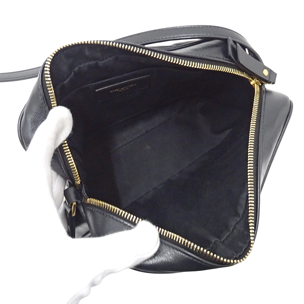 SAINT LAURENT サンローラン ルー カメラバッグ ショルダーバッグ ブラック レザー レディース 【中古】