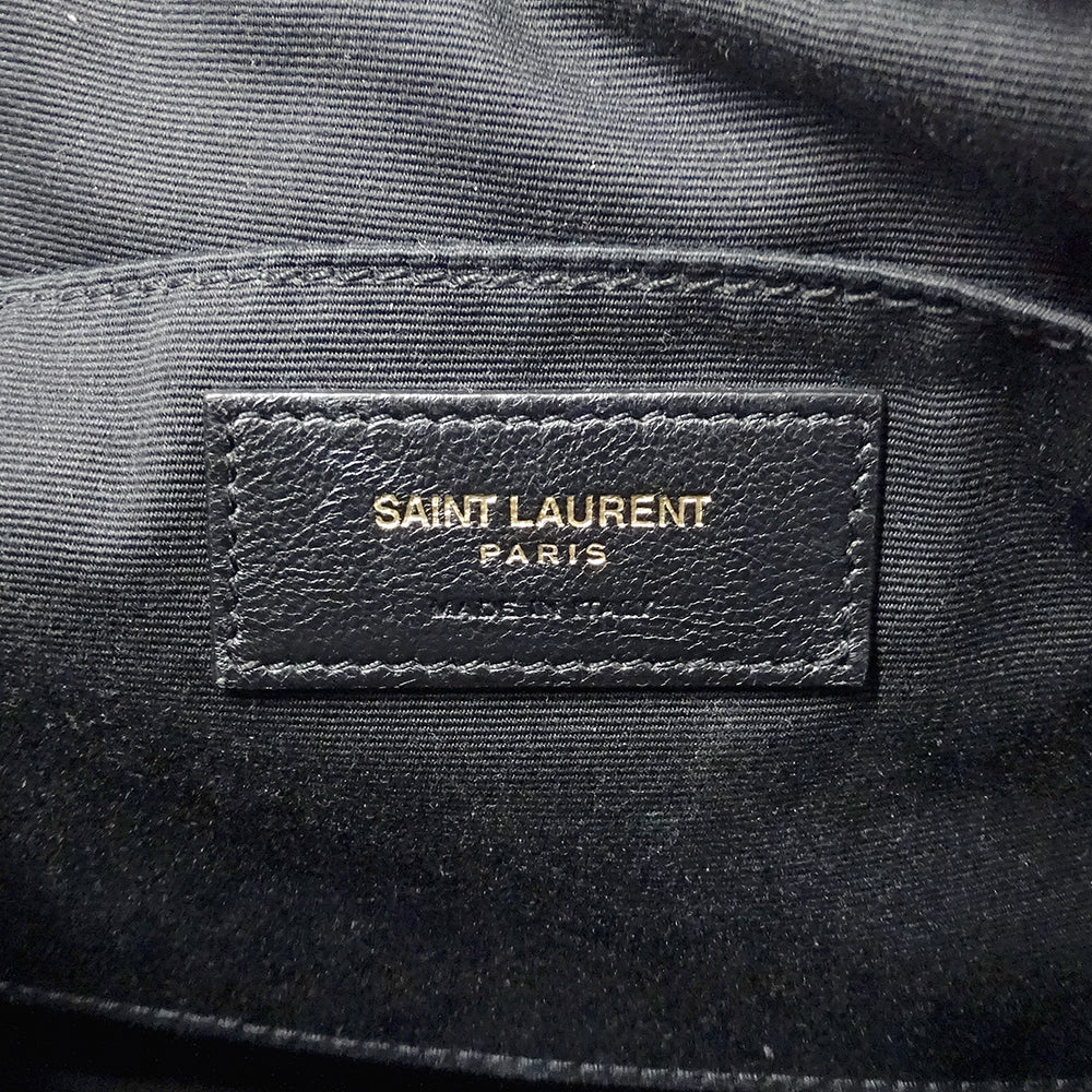 SAINT LAURENT サンローラン ルー カメラバッグ ショルダーバッグ ブラック レザー レディース 【中古】