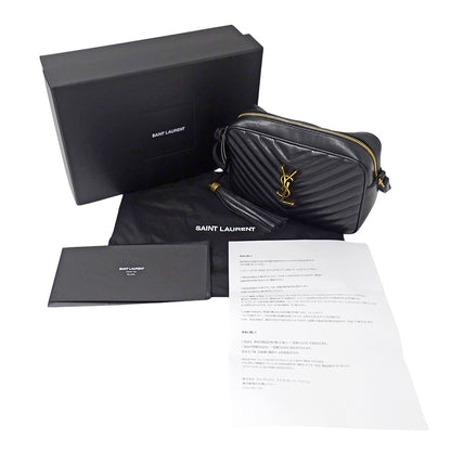 SAINT LAURENT サンローラン ルー カメラバッグ ショルダーバッグ ブラック レザー レディース 【中古】