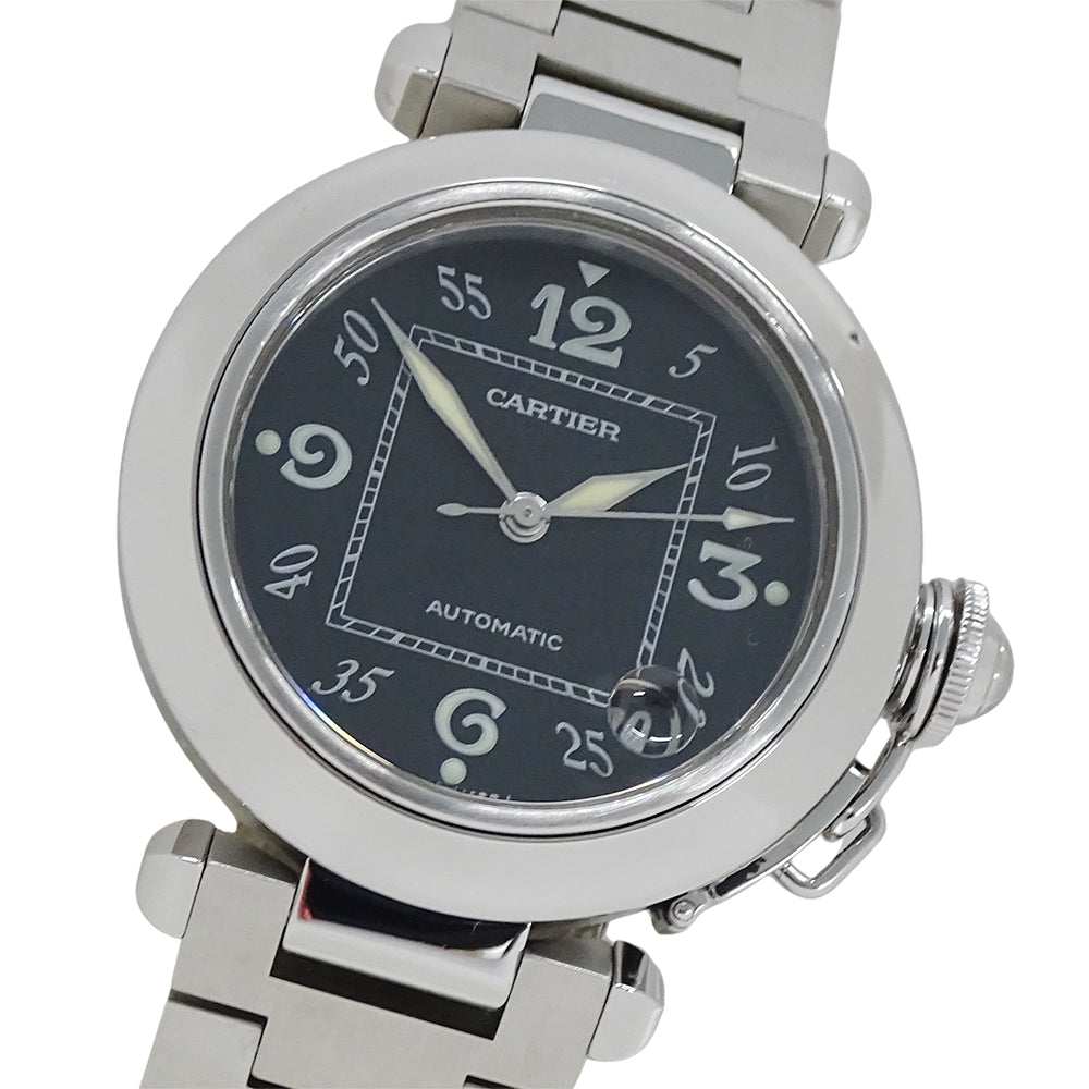 Cartier カルティエ パシャC W31043M7 ボーイズ 腕時計 自動巻き AT ステンレス SS シルバー ブラック 磨き済み 【中古】