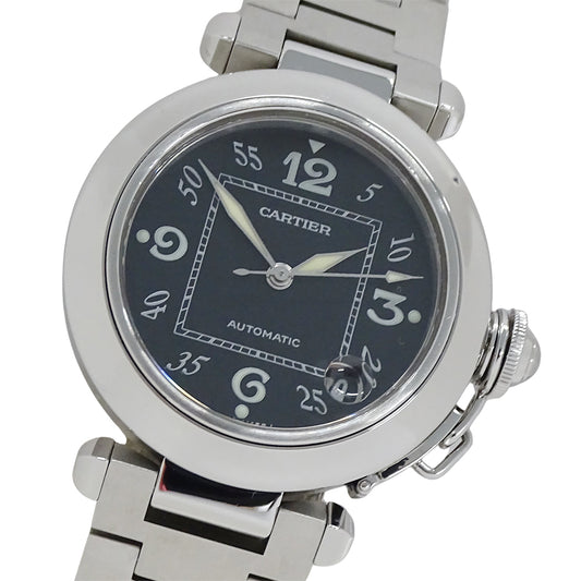 Cartier カルティエ パシャC W31043M7 ボーイズ 腕時計 自動巻き AT ステンレス SS シルバー ブラック 磨き済み 【中古】