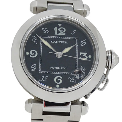 Cartier カルティエ パシャC W31043M7 ボーイズ 腕時計 自動巻き AT ステンレス SS シルバー ブラック 磨き済み 【中古】