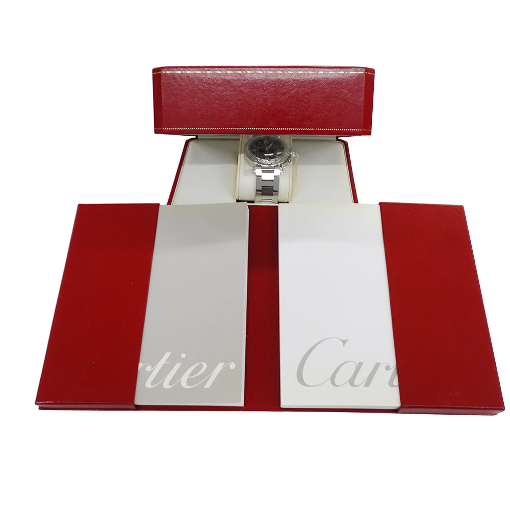 Cartier カルティエ パシャC W31043M7 ボーイズ 腕時計 自動巻き AT ステンレス SS シルバー ブラック 磨き済み 【中古】