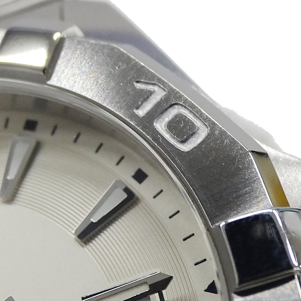 TAG Heuer タグホイヤー アクアレーサー WAY1111 BA0928 メンズ 腕時計 クオーツ QZ ステンレス SS シルバー ホワイト 磨き済み 【中古】