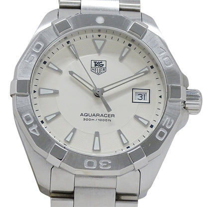 TAG Heuer タグホイヤー アクアレーサー WAY1111 BA0928 メンズ 腕時計 クオーツ QZ ステンレス SS シルバー ホワイト 磨き済み 【中古】