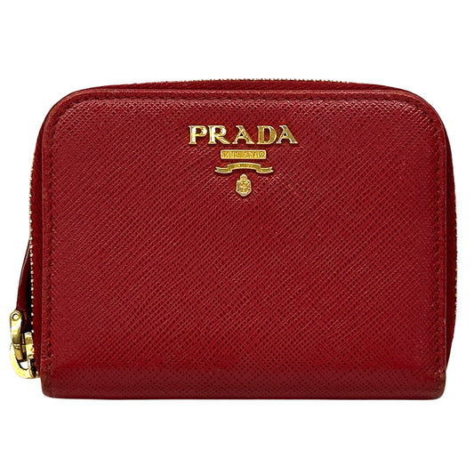 PRADA プラダ コインケース サフィアーノ レッド レディース 【中古】