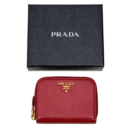 PRADA プラダ コインケース サフィアーノ レッド レディース 【中古】
