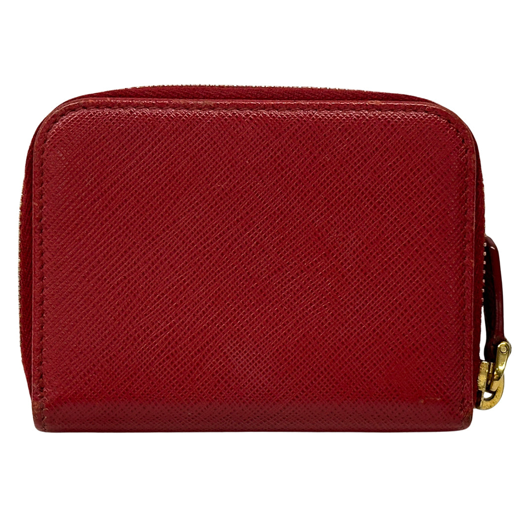 PRADA プラダ コインケース サフィアーノ レッド レディース 【中古】