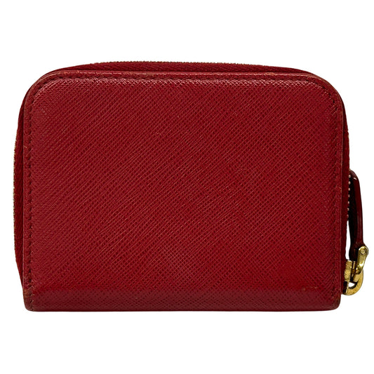 PRADA プラダ コインケース サフィアーノ レッド レディース 【中古】