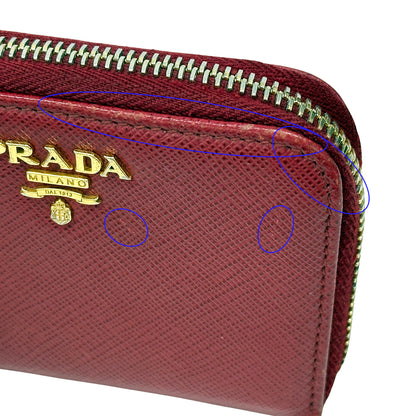 PRADA プラダ コインケース サフィアーノ レッド レディース 【中古】