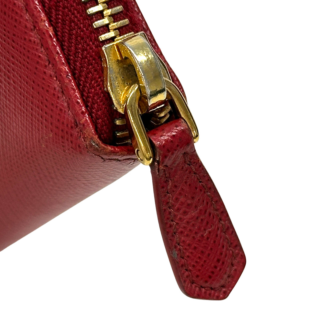 PRADA プラダ コインケース サフィアーノ レッド レディース 【中古】