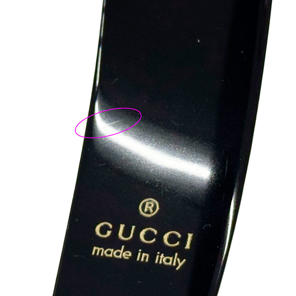GUCCI グッチ カチューシャ クリスタル インターロッキングG プラスチック ブラック レディース 【中古】