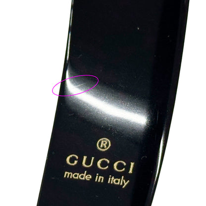 GUCCI グッチ カチューシャ クリスタル インターロッキングG プラスチック ブラック レディース 【中古】