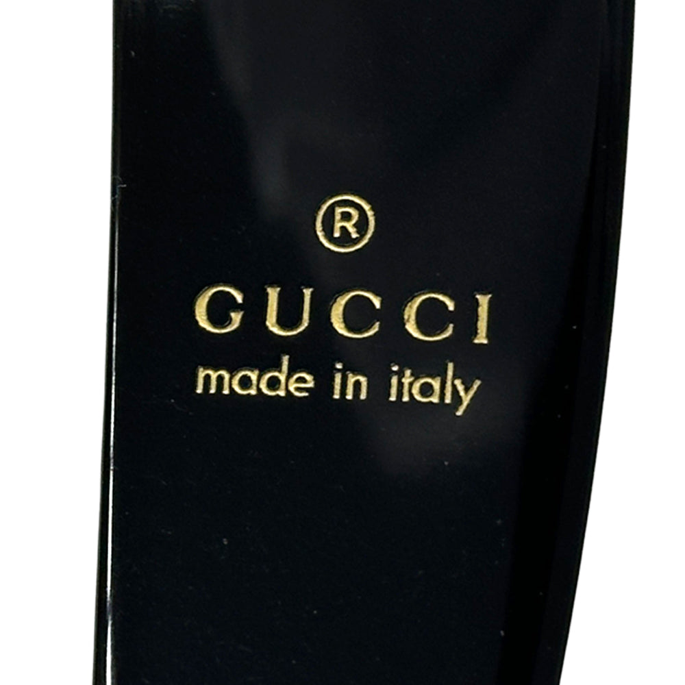 GUCCI グッチ カチューシャ クリスタル インターロッキングG プラスチック ブラック レディース 【中古】