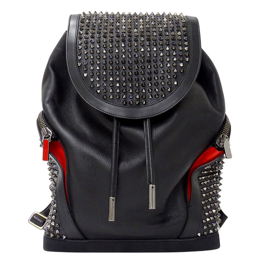 Christian Louboutin クリスチャンルブタン エクスプローラーファンク バックパック リュック ブラック レザー レディース メンズ 【中古】