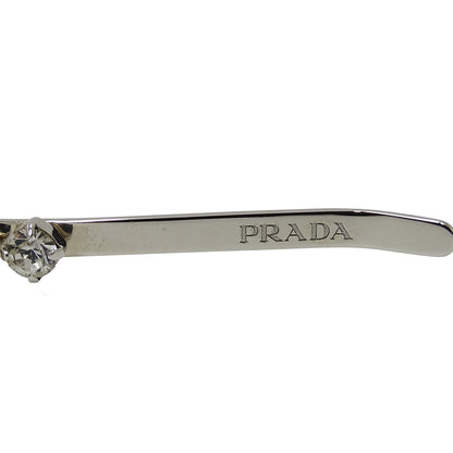 PRADA プラダ トライアングル クリスタル カチューシャ メタル シルバー レディース 【中古】