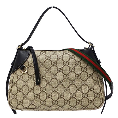 GUCCI グッチ 2wayバッグ GGエンブレム ベージュ ブラック 815218 コーティングキャンバス レディース 【中古】