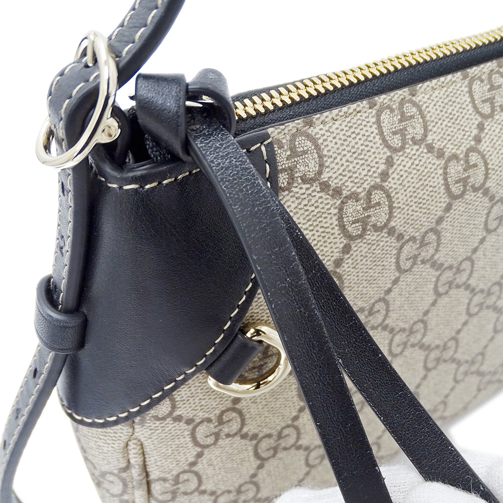 GUCCI グッチ 2wayバッグ GGエンブレム ベージュ ブラック 815218 コーティングキャンバス レディース 【中古】