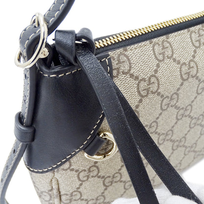 GUCCI グッチ 2wayバッグ GGエンブレム ベージュ ブラック 815218 コーティングキャンバス レディース 【中古】