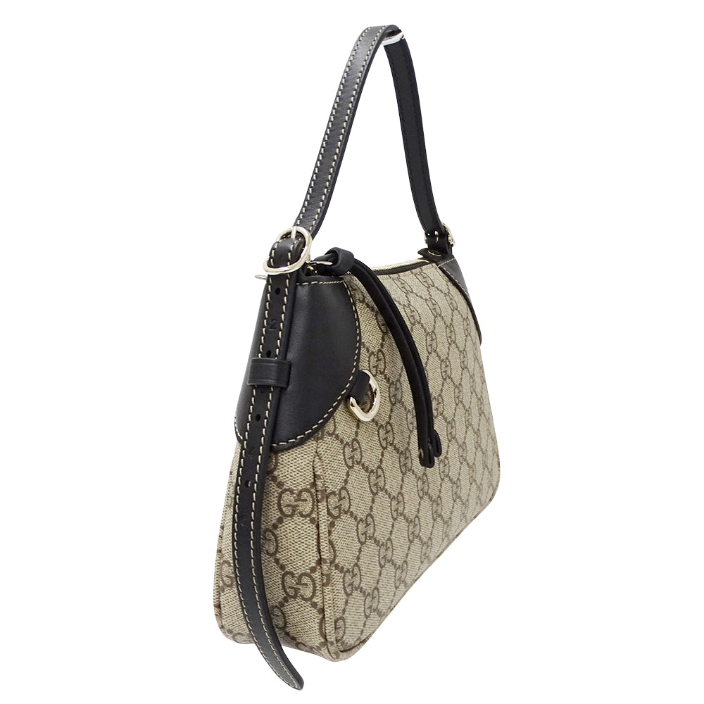 GUCCI グッチ 2wayバッグ GGエンブレム ベージュ ブラック 815218 コーティングキャンバス レディース 【中古】