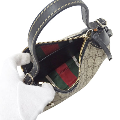 GUCCI グッチ 2wayバッグ GGエンブレム ベージュ ブラック 815218 コーティングキャンバス レディース 【中古】