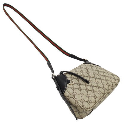 GUCCI グッチ 2wayバッグ GGエンブレム ベージュ ブラック 815218 コーティングキャンバス レディース 【中古】