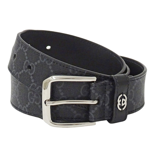 GUCCI グッチ ベルト インターロッキングG ブラック 673921 GGスプリーム メンズ 【中古】
