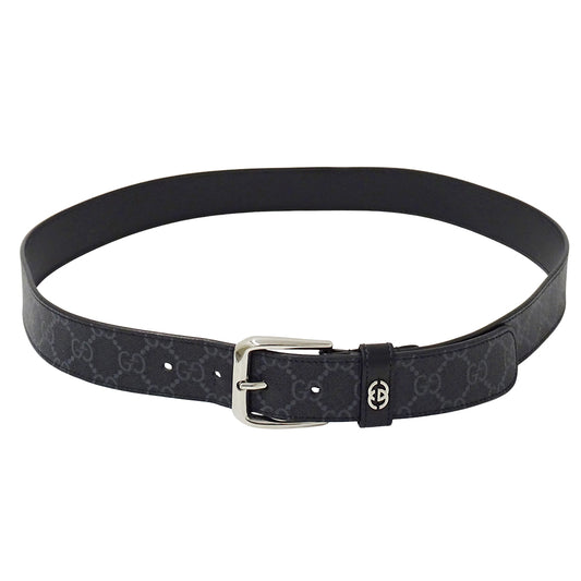 GUCCI グッチ ベルト インターロッキングG ブラック 673921 GGスプリーム メンズ 【中古】