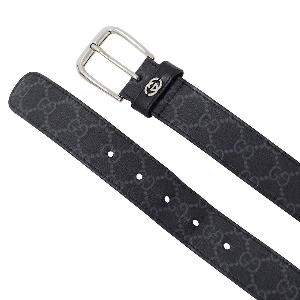 GUCCI グッチ ベルト インターロッキングG ブラック 673921 GGスプリーム メンズ 【中古】