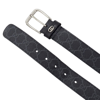 GUCCI グッチ ベルト インターロッキングG ブラック 673921 GGスプリーム メンズ 【中古】