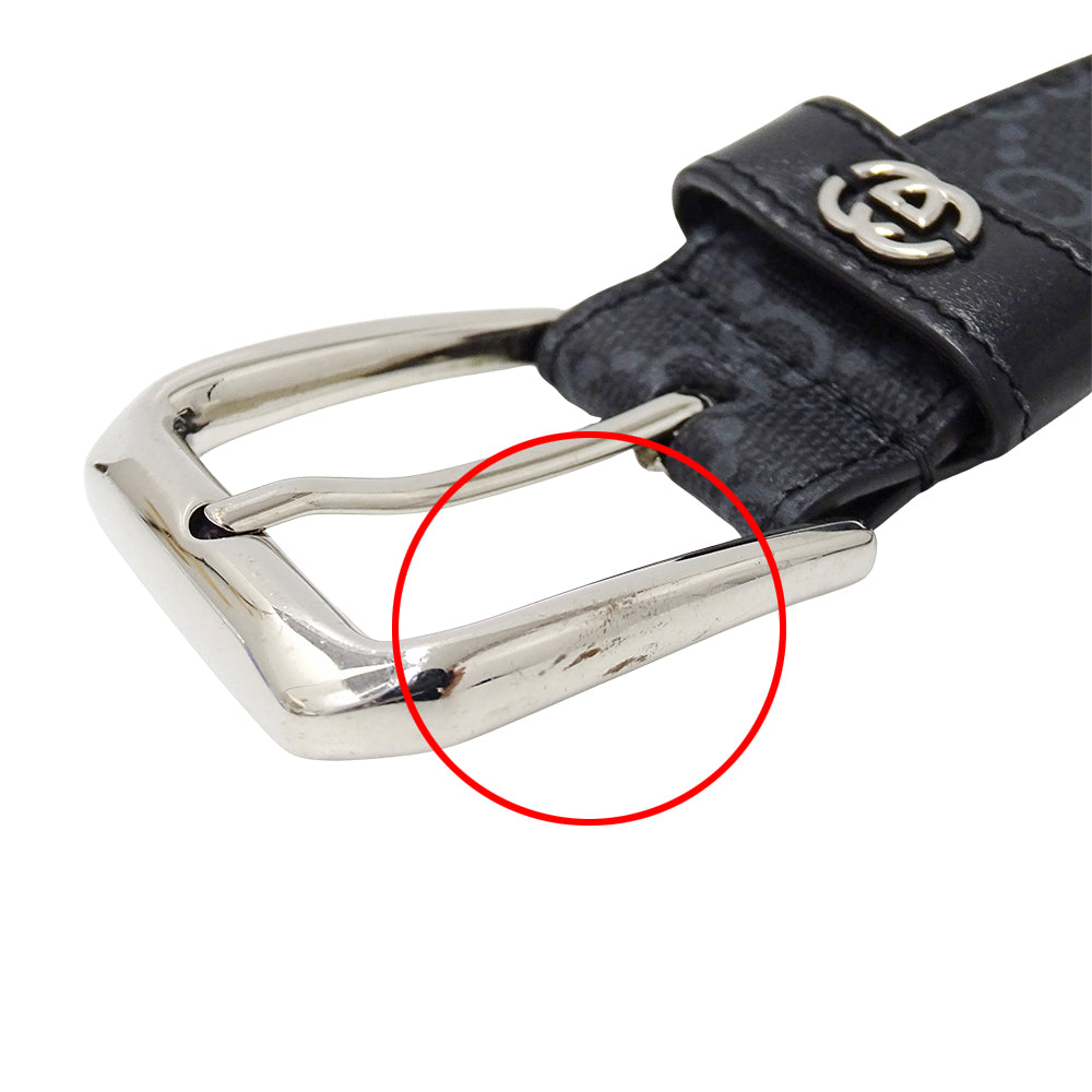 GUCCI グッチ ベルト インターロッキングG ブラック 673921 GGスプリーム メンズ 【中古】