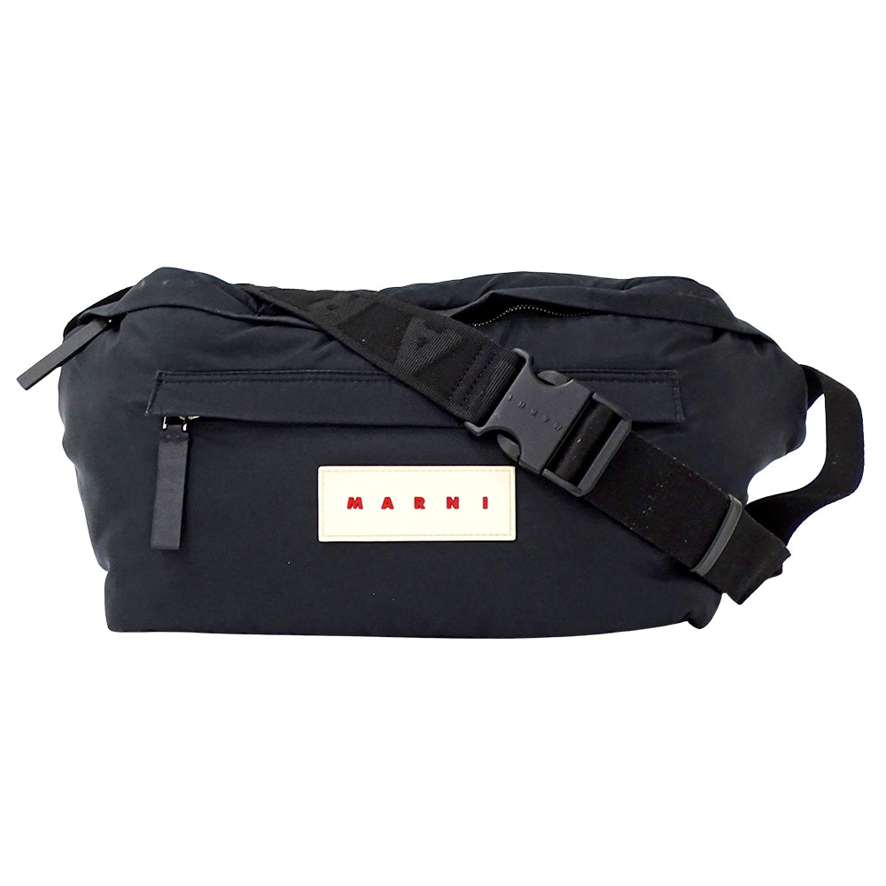 MARNI マルニ ボディバッグ ウエストバッグ ブラック ナイロン レディース メンズ 【中古】