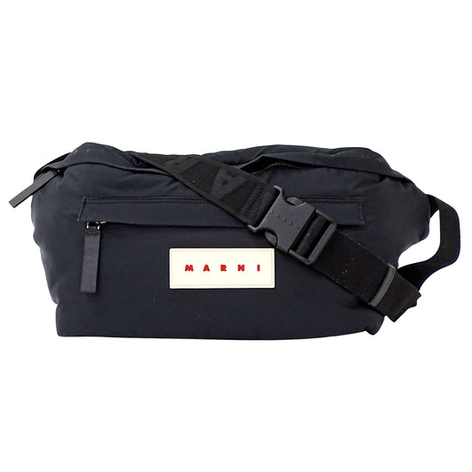 MARNI マルニ ボディバッグ ウエストバッグ ブラック ナイロン レディース メンズ 【中古】