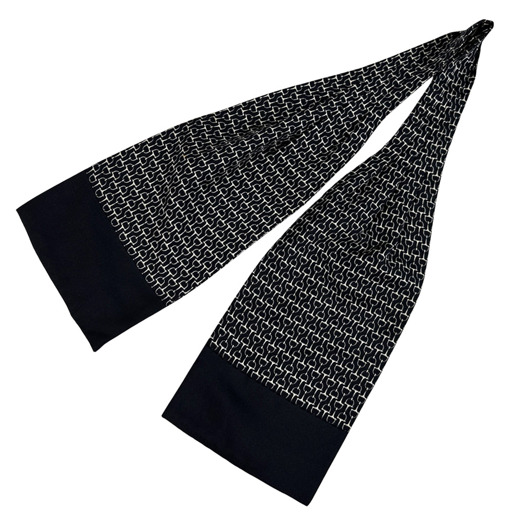 HERMES エルメス アスコットタイ ネクタイ ブラック シルク メンズ 【中古】