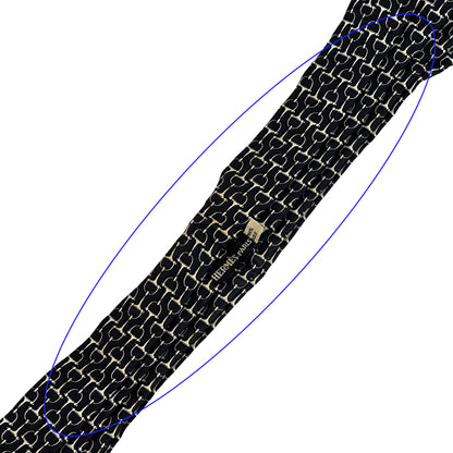 HERMES エルメス アスコットタイ ネクタイ ブラック シルク メンズ 【中古】