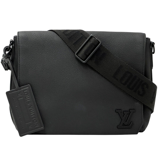 LOUIS VUITTON ルイ・ヴィトン テイクオフ メッセンジャー ショルダーバッグ LV アエログラム ノワール M57080 メンズ 【中古】