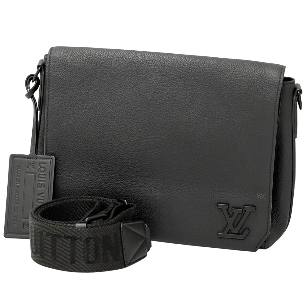 LOUIS VUITTON ルイ・ヴィトン テイクオフ メッセンジャー ショルダーバッグ LV アエログラム ノワール M57080 メンズ 【中古】