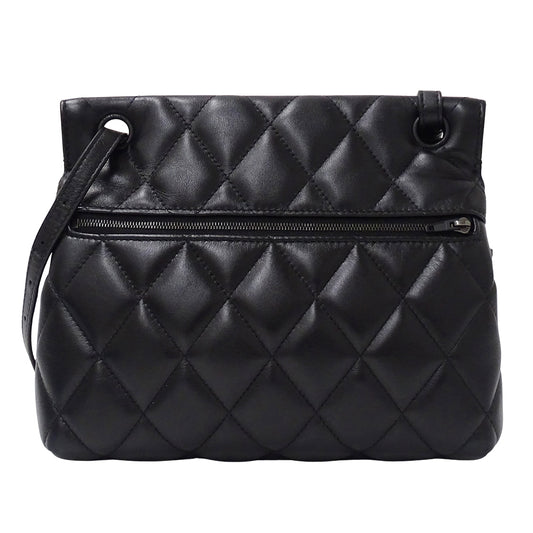 BALENCIAGA バレンシアガ タッチパフィー ショルダーバッグ ブラック 593371 レザー レディース 【中古】