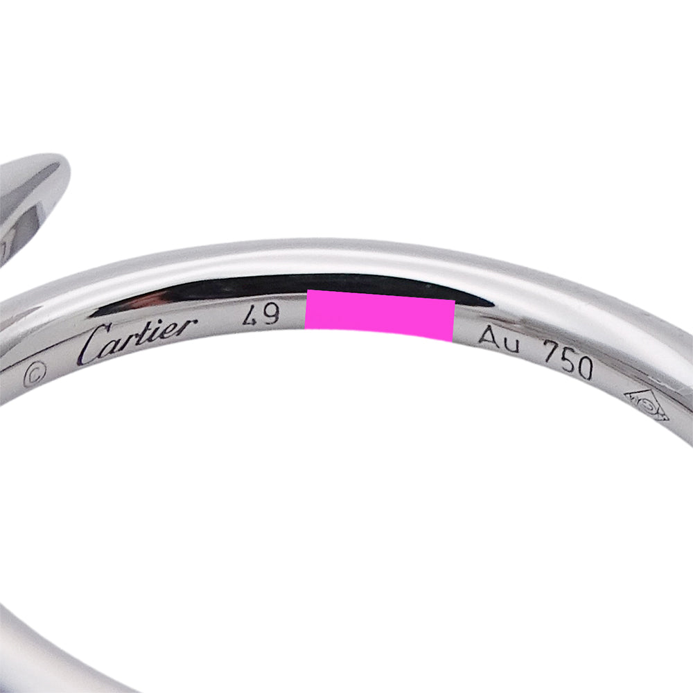 Cartier カルティエ ジュストアンクル スモール リング 指輪 750WG ホワイトゴールド #49 約9号 レディース メンズ 磨き済み【中古】