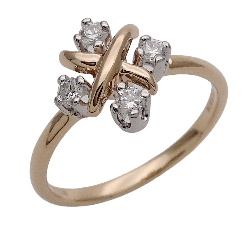 TIFFANY&Co. ティファニー ジャン シュランバージェ リング 指輪 750PG PT950 ダイヤモンド 約12号 レディース 磨き済み【中古】