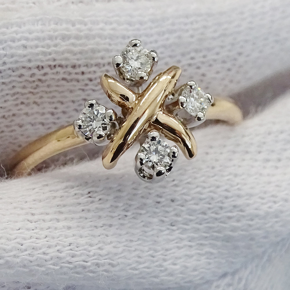 TIFFANY&Co. ティファニー ジャン シュランバージェ リング 指輪 750PG PT950 ダイヤモンド 約12号 レディース 磨き済み【中古】