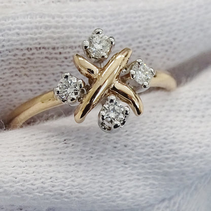 TIFFANY&Co. ティファニー ジャン シュランバージェ リング 指輪 750PG PT950 ダイヤモンド 約12号 レディース 磨き済み【中古】