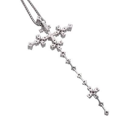 TASAKI タサキ クロス 十字架 ネックレス K18WG ホワイトゴールド ダイヤモンド レディース 磨き済み 【中古】