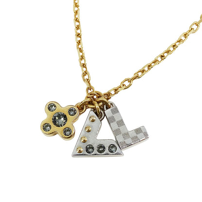 LOUIS VUITTON ルイ・ヴィトン パンダンティフ・ラブレターズ ネックレス メタル ゴールド シルバー レディース M75421 【中古】