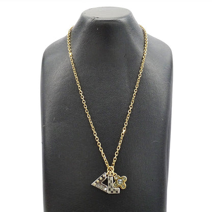 LOUIS VUITTON ルイ・ヴィトン パンダンティフ・ラブレターズ ネックレス メタル ゴールド シルバー レディース M75421 【中古】