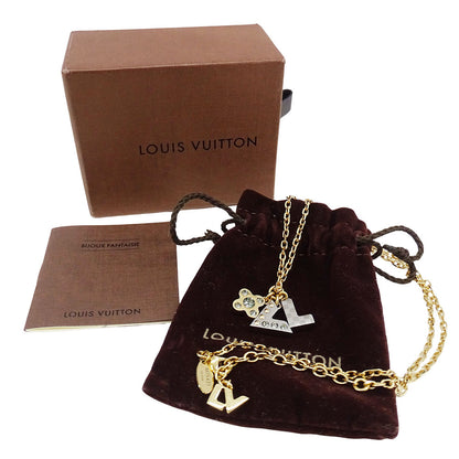 LOUIS VUITTON ルイ・ヴィトン パンダンティフ・ラブレターズ ネックレス メタル ゴールド シルバー レディース M75421 【中古】