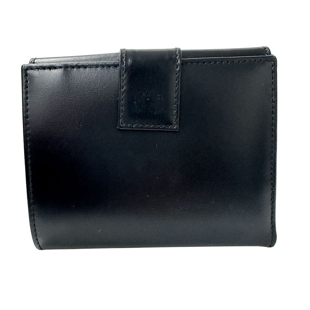 Ferragamo フェラガモ 二つ折り財布 ヴァラ ブラック レザー レディース 【中古】